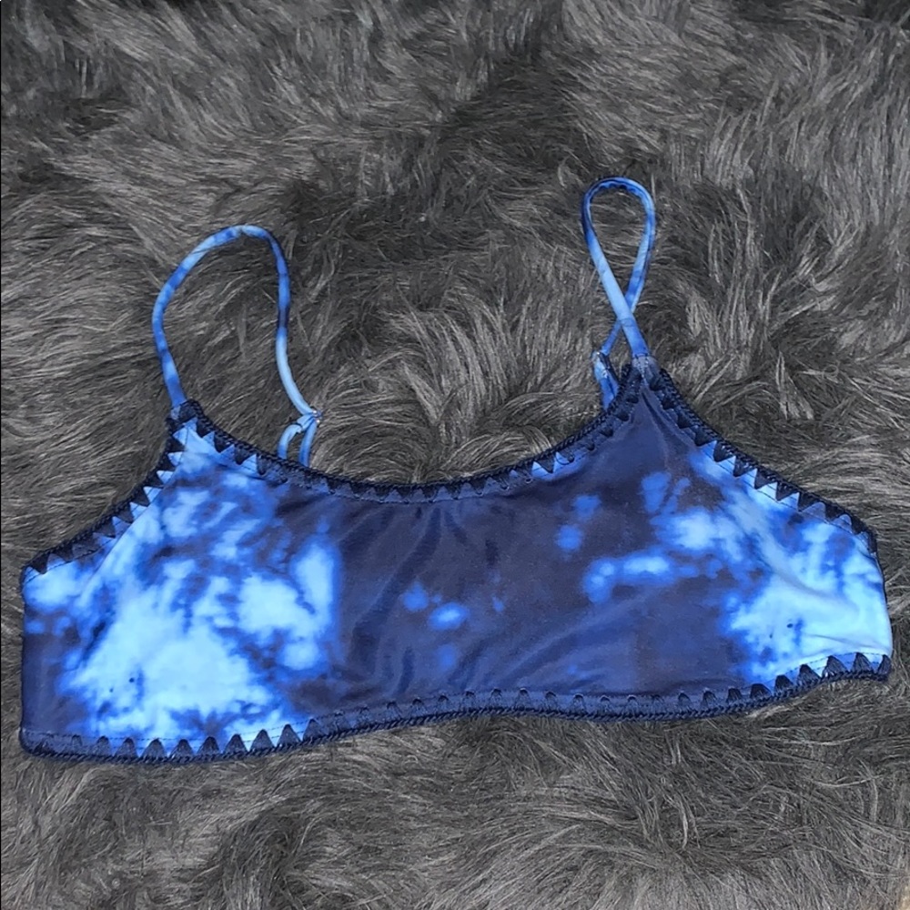 Blue tye dye bikini top
